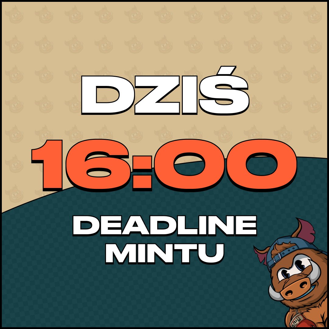 crypto_dziki's tweet photo. 💥DEADLINE MINTU💥

Nie zapomnij złapać swojego Dzika! Dzisiaj o godzinie 16:00 zamykamy możliwość mintu 🐗 https://t.co/meO9D26lum