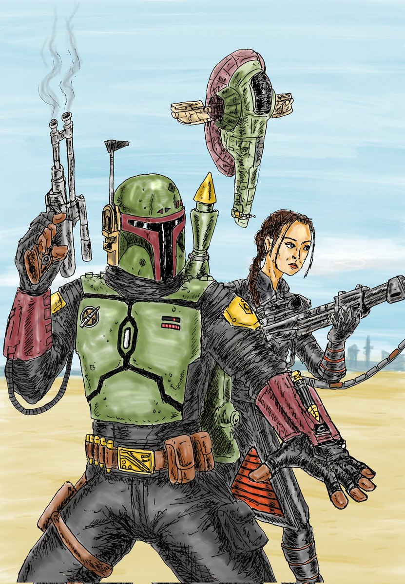 Damian_Quinn666's tweet photo. Happy Star Wars day. I may have been forced to paint this picture. Although the series had it's fair share of critics. I still have new hope they'll carry on with it. 💫
#starwarsday #maythe4thbewithyou #thebookofbobafett #bobafett #fennecshand #slavei #fanart #starwarsart https://t.co/c7ngEP2DGZ
