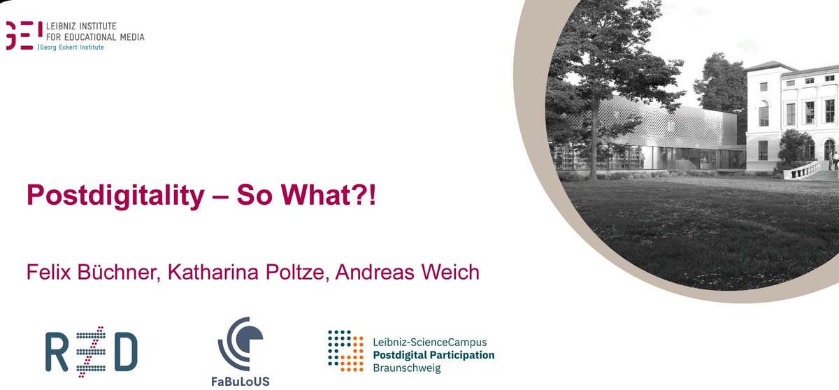 fbue_edu's tweet image. Great start of the #Participation and the #Postdigital conference at @GeorgEckert. I will share some of my ethnographic work on #Inequalities and #EdTech later today together with great colleagues.