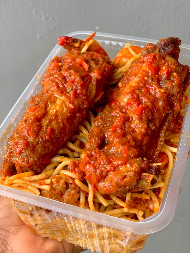 Pasta with Shrimps and 2pcs of Turkey @ N5,000 Only📌 #lunchisserved #Lunchtime