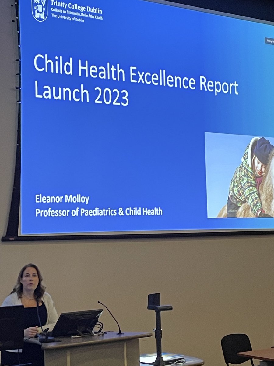 Professor Eleanor Molloy launching the Trinity College Child Health Research Excellence Report. #ThisIsTrinityMed ⁦@MolloyElesean⁩ ⁦@MolloyLab⁩ ⁦@tcddublin⁩ ⁦⁦@TrinMed⁩ ⁦@gastaut⁩ ⁦@joannebalfe⁩