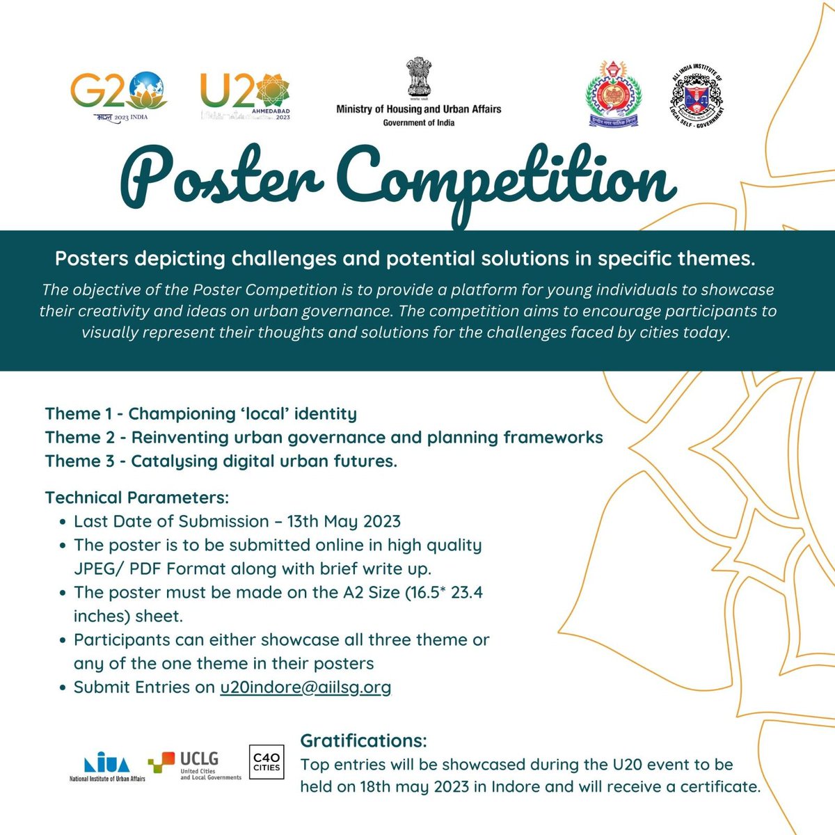AIILSG_Official's tweet photo. The #PosterCompetition offers a platform for young individuals to creatively depict their #ideas and #solutions for the challenges faced by cities today. This encourages participation and promotes visual representation of #urbangovernance concepts.
#YoungMinds #CreativeIdeas https://t.co/QnLkwvLfvt