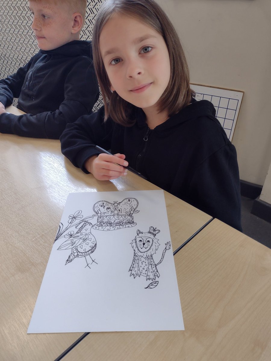 CPickeringPri's tweet photo. #Y4MOR are taking inspiration from the Coronation invite designer during their workshop with local artist Charlotte Eldred! @Artyjamie1746 what do you think? https://t.co/wQkOheoPDL