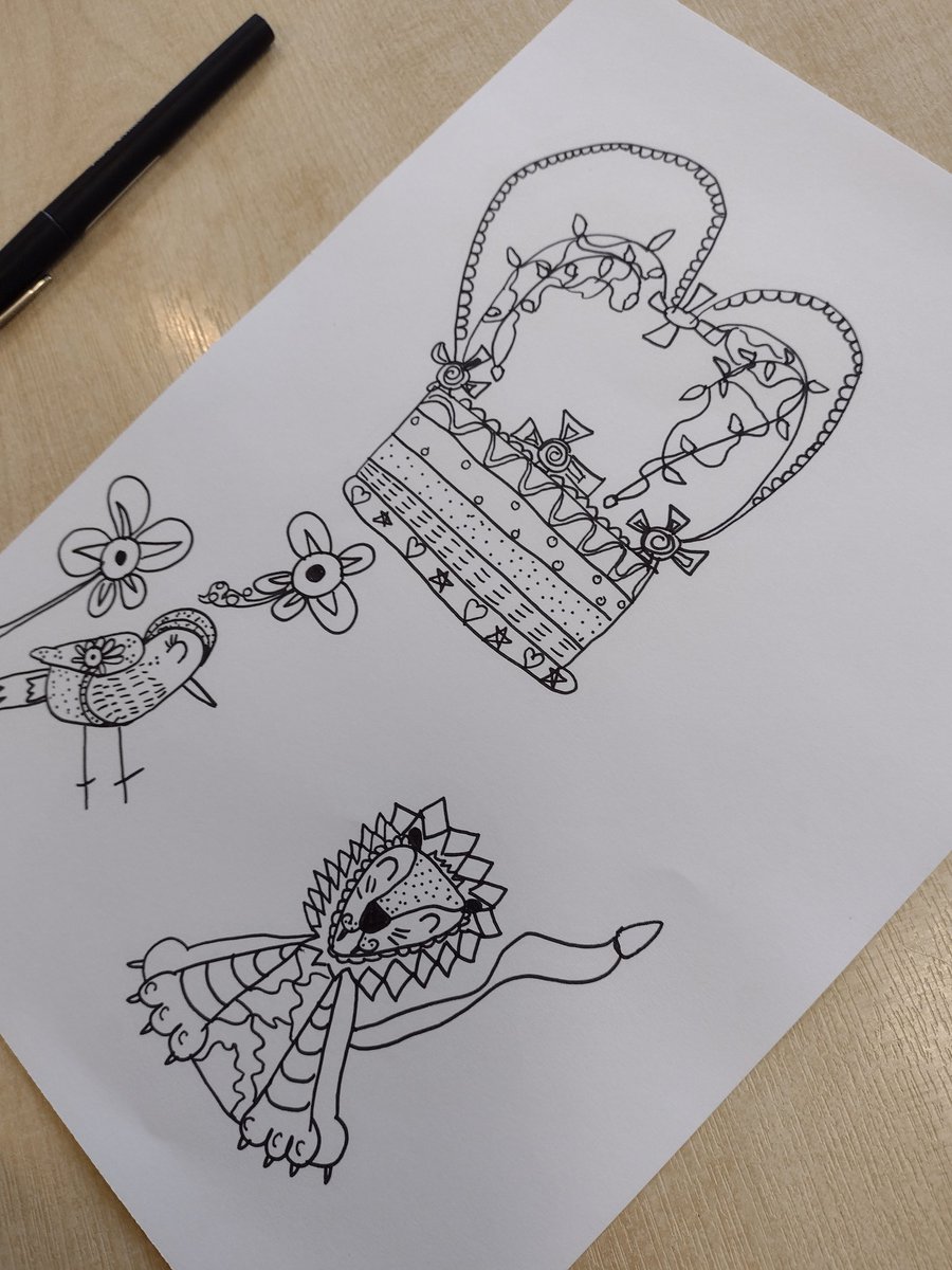 CPickeringPri's tweet photo. #Y4MOR are taking inspiration from the Coronation invite designer during their workshop with local artist Charlotte Eldred! @Artyjamie1746 what do you think? https://t.co/wQkOheoPDL