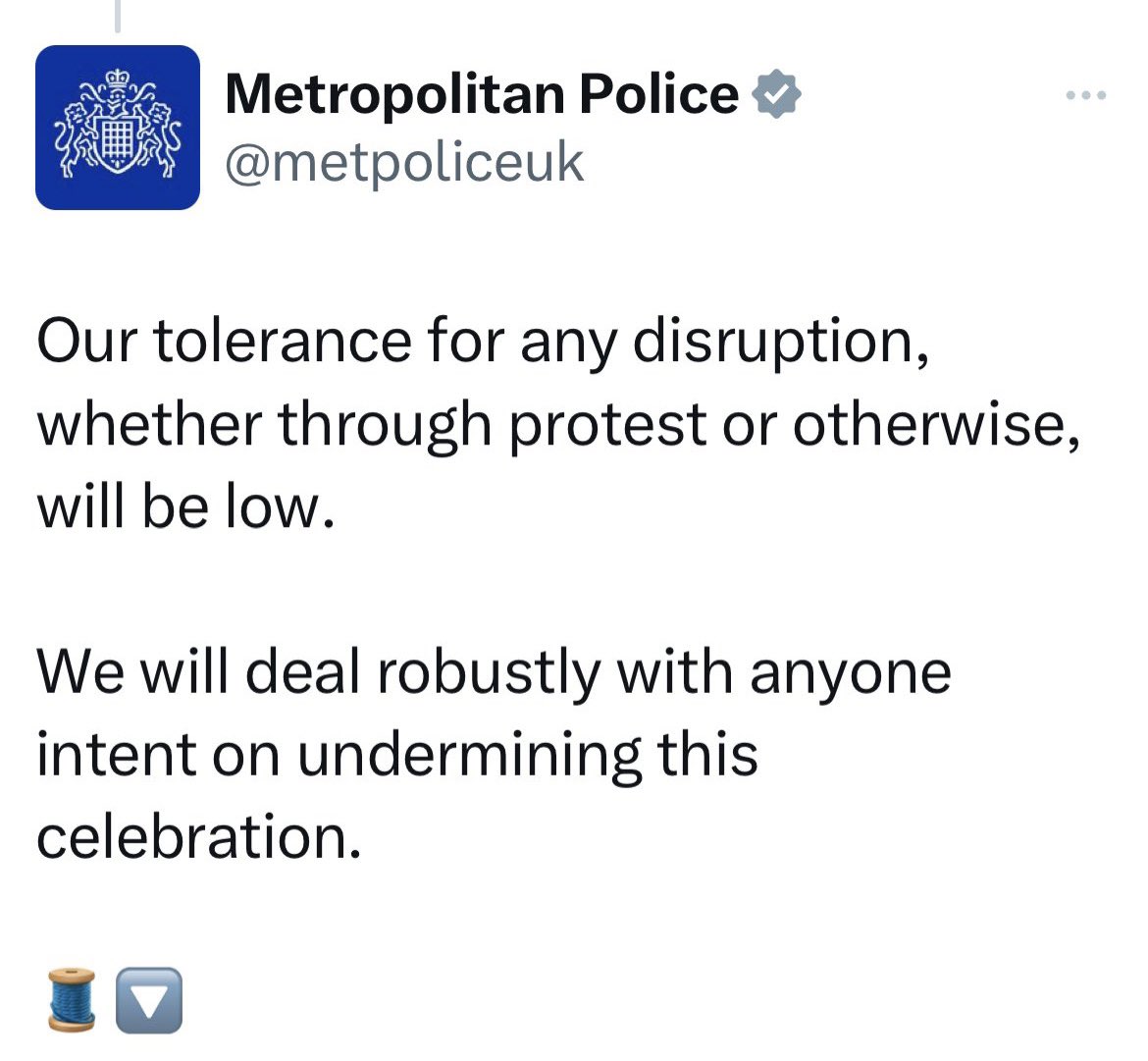 bmay's tweet photo. I think most of us are all for law and order and public safety. But the tone of this is more Putin’s Russia than a liberal democracy, and it’s not ok at all. https://t.co/iPfm0IExvb