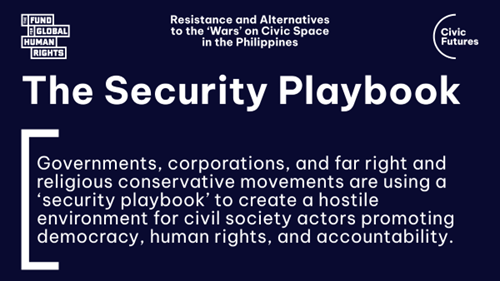 jamesmsavage's tweet photo. The report looks at one of the most important drivers of closing #CivicSpace--the #SecurityPlaybook--in the context of the #Philippines. 
Authoritarian actors exploit national security and #CounterTerrorism narratives to limit fundamental freedoms and consolidate power. https://t.co/iBKQRw6ERJ