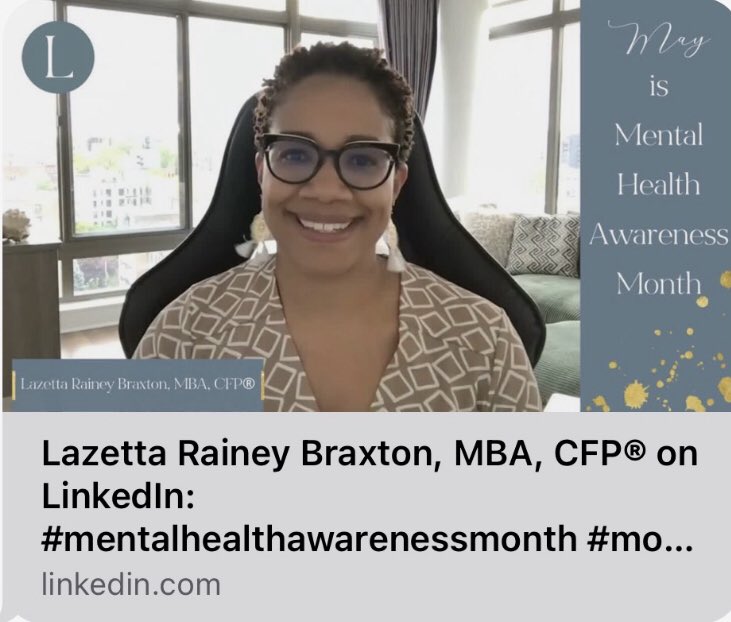May is #mentalhealthawareness month. Like #money, mental health can be a taboo topic. It took severe burnout for me to address my mental health. Cheering us all on in taking care of our mental health so that we can live a wealthy life.

linkedin.com/posts/lazettab…