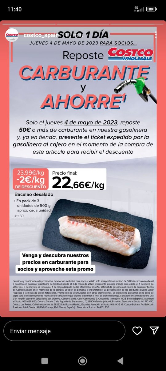 aniankaa's tweet photo. Hoy @CostcoSpain nos enseña que 23,99€/kg - 2€/kg= 22,66€/kg. https://t.co/ods0tK0JBl