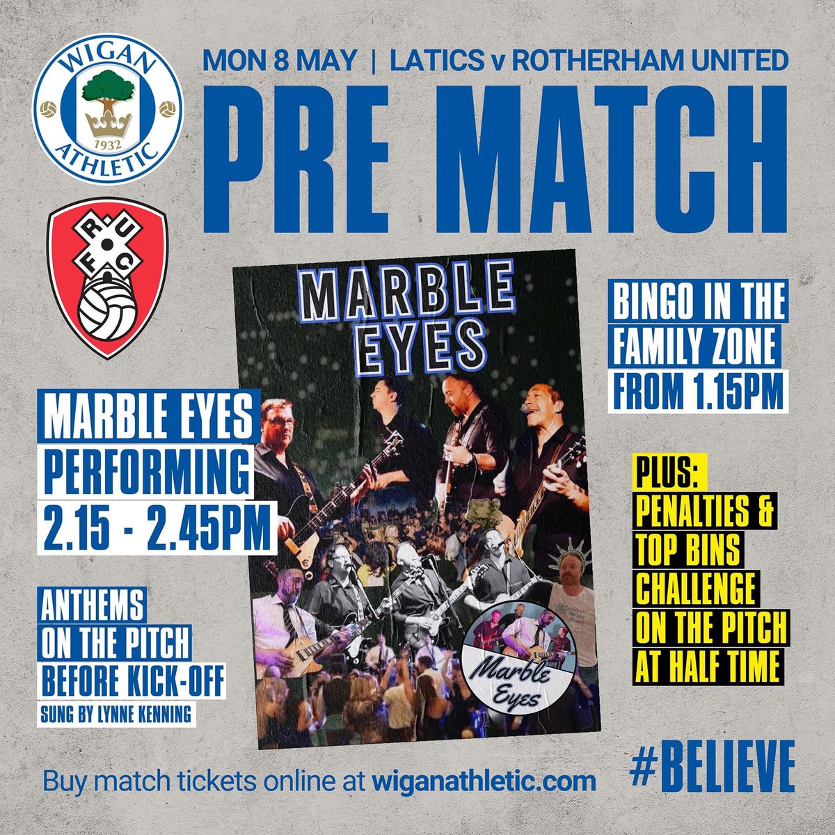 We’re venturing into enemy territory (it’s football so it doesn’t count😂) this bank holiday Monday with a set before the Latics v Rotherham Utd game! 
Hope to see you there 😃👍🏼⚽️