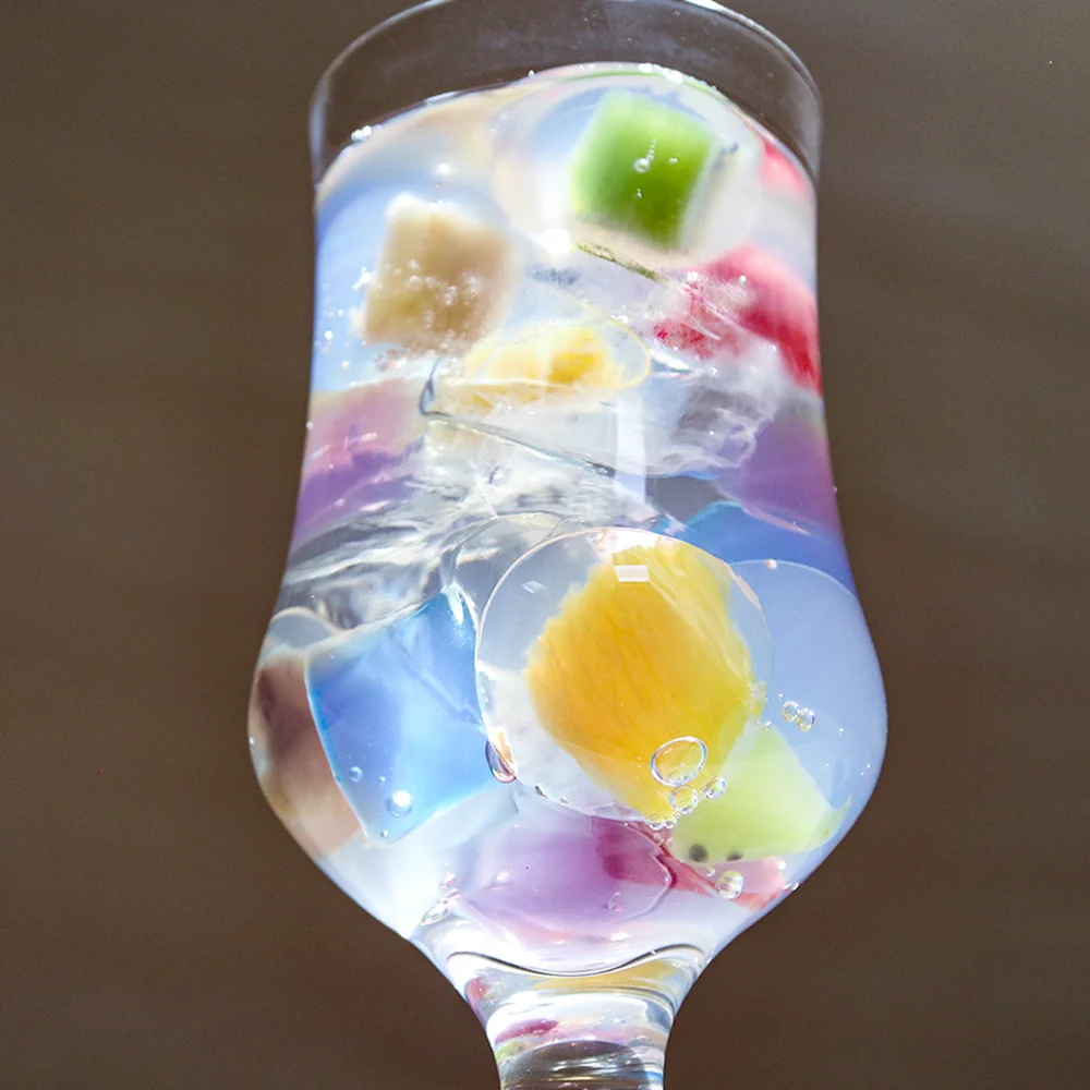 【カフェ】蛍石のソーダポンチatウサギノネドコ。九龍球が入った球体ゼリー