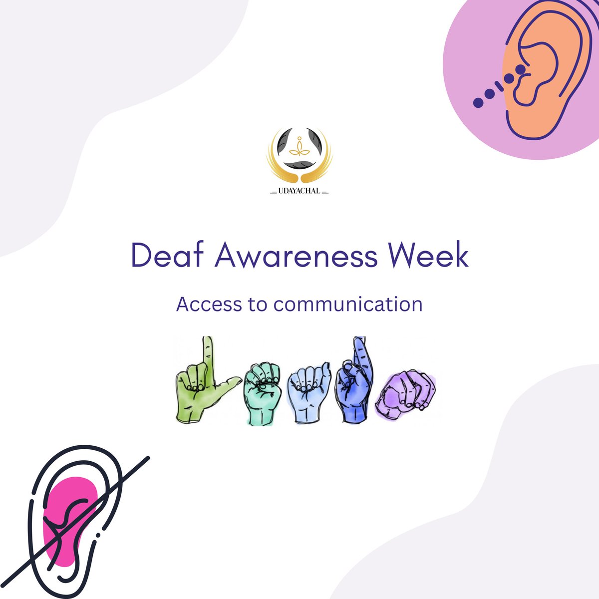 This Deaf Awareness Week, let us promote awareness, accessibility, equality, support and education about the deaf community. Consciousness, clarity and progression go a long way!

#deafawarenessweek2023 #deafawarenessweek #hearingimpaired #accesstocommunication #udayachal #assam