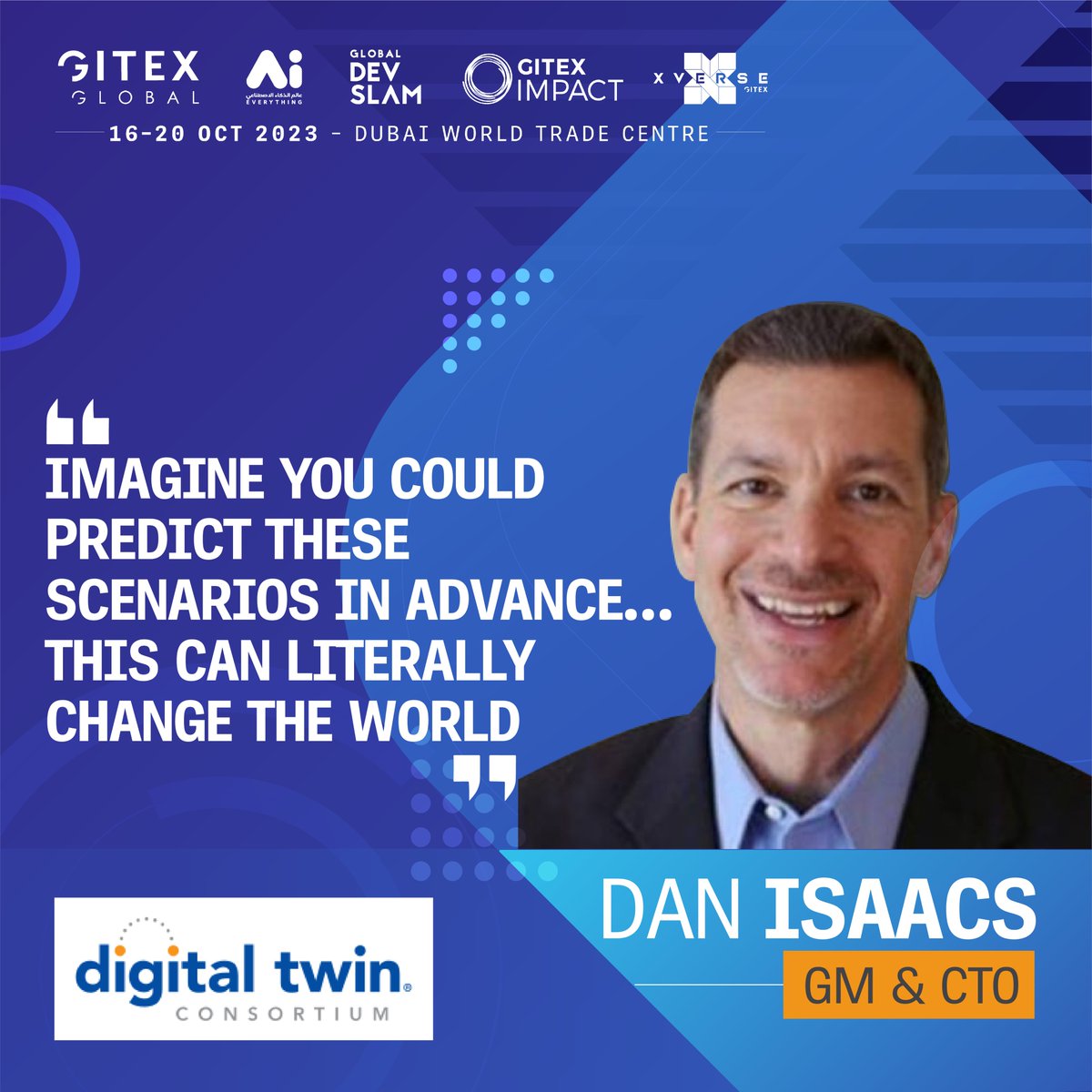 GITEX_GLOBAL's tweet photo. Discover the fascinating world of the Industrial Metaverse and Digital Twinning with insights from @sagey11, Executive Director of @theAREAorg, and Dan Isaacs, GM and CTO at @DigitalTwinCon, CSO at the Object Management Group (OMG).

➡️ https://t.co/OOGkIvoPk9 https://t.co/HdwkaYExBw