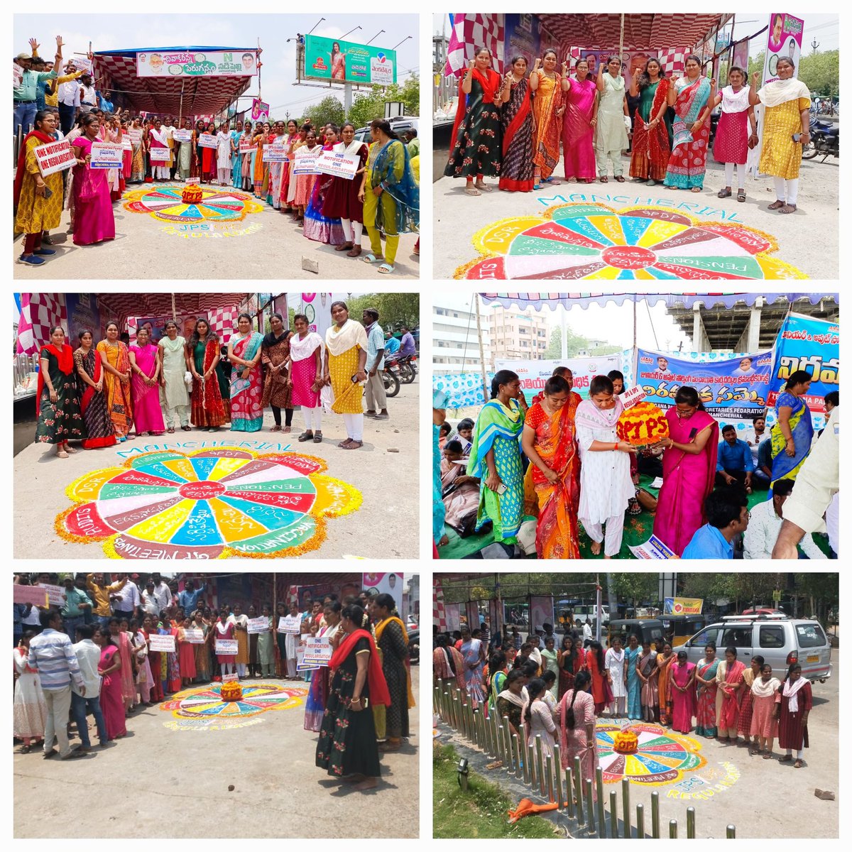 ItsMeMS_R's tweet photo. మంచిర్యాల జిల్లాలో ఏడవ రోజు సమ్మెలో భాగంగా కార్యదర్శులకు విధులను మరియు సమస్యలను రంగోలి రూపంలో వేసి బతుకమ్మ ఆడుతూ నిరసన తెలిపిన పంచాయతీ కార్యదర్శులు
#WeWantJustice
#DeclareJPSProbationPeriod
#RegularizeOPS
@KTRBRS @BRSHarish @EDRBRS @TelanganaCMO @TNewsTelugu @TV9Telugu https://t.co/tIEbWOZSTt