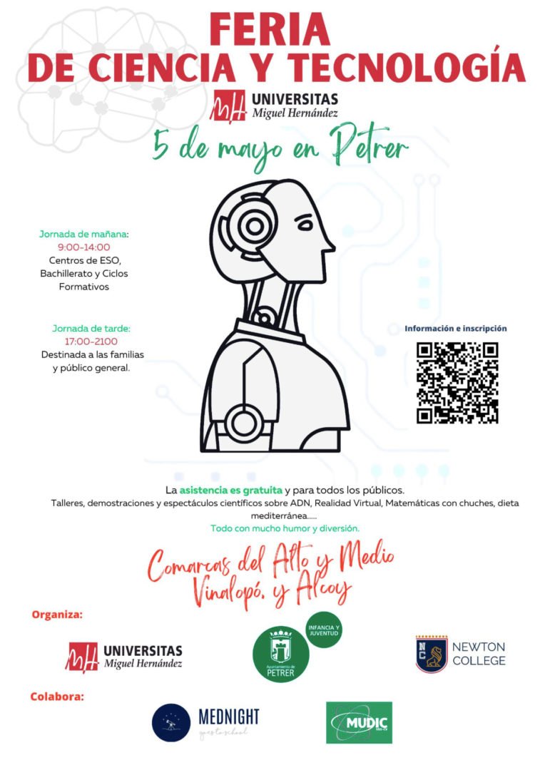 Mañana estaremos en la feria de ciencia y tecnología de Petrer ¡Os esperamos! #ieeesbumh