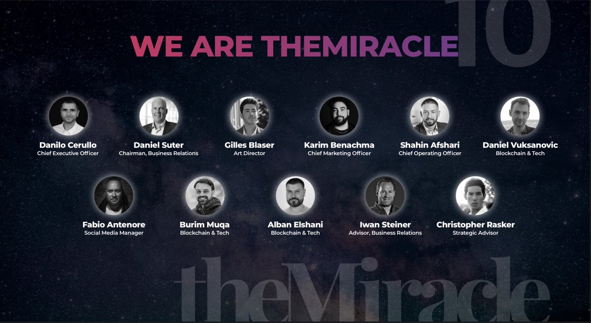 themiracle_io's tweet photo. GM frens! ☀️☀️
Have you ever wondered who's behind #theMiracle? 
Meet our team who is working hard to bring you the best possible experience in #Web3 and create the place to be. 

Stay tuned for more exciting updates and have an amazing day ahead! https://t.co/fog4ekGSb4