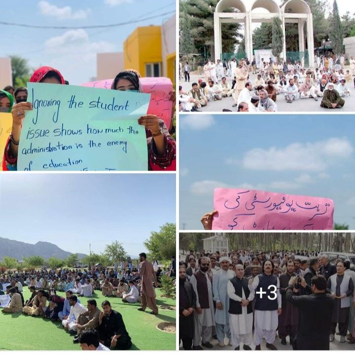Balochistan university and
Turbat university protest+closed
Khuzdar university,
Bolan MC Quetta and
Lorlai medical college are in protest. 
Balochistan's education system is being undermined under an ill-conceived plan which is a stigma on the educational career of future maker!!