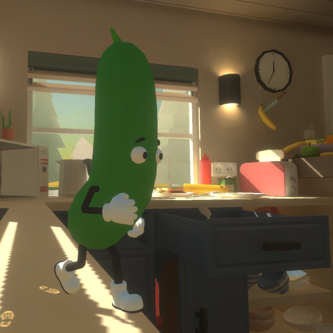 Tricky_Tracks's tweet image. Yoda or Cucumber? 👀💦
#maythe4thbewithyou, everyone! 🎉

By the way: This is Benedict Cucumberbatch from our game. He&apos;s one of the two residents of the Kitchen Map! 
🔶Team: RUNNER 🏃
🔶Special Ability: Cucumber Juice 🥒🥤

#indiegame #multiplayergame #hideandseek #gamedeveloper