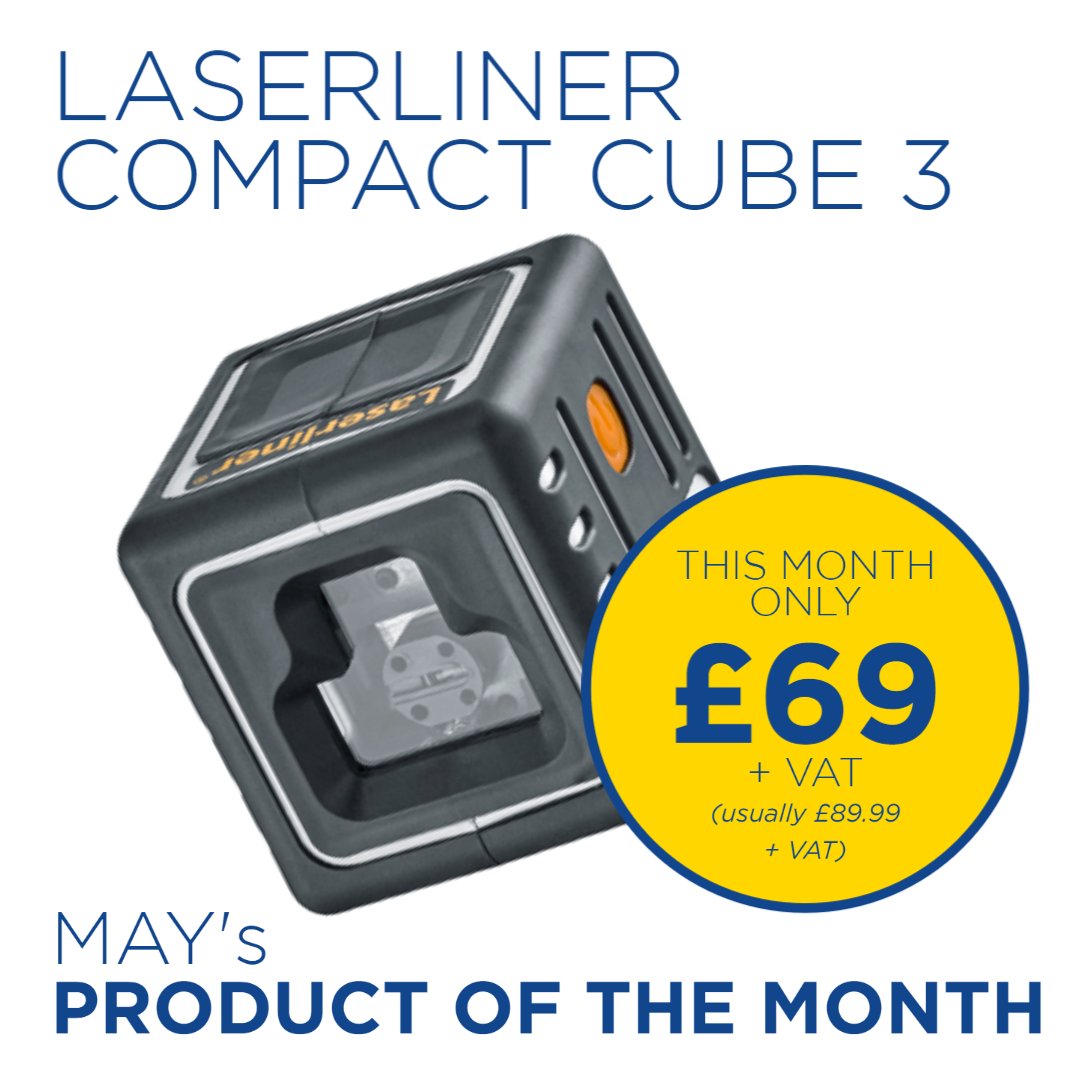 Our new Product of the Month is the Laserliner Compact Cube 3! 
With a special high-performance laser with 3 very visible laser lines. A great size for the toolbox and super sturdy with rubberised casing for those accidental drops.
Enquire or purchase: bit.ly/3ARseES