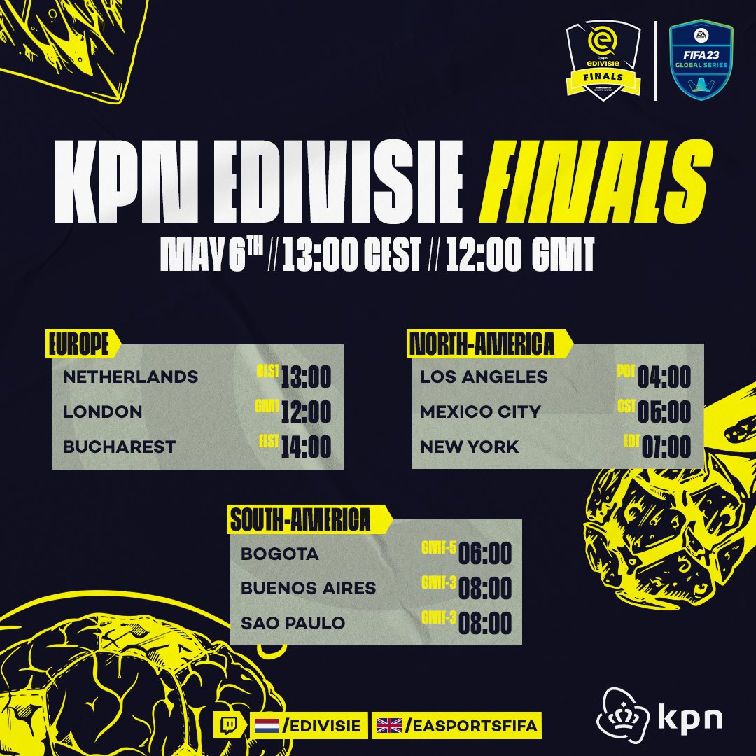 Where will you be tuning in from for the KPN eDivisie Finals? 🤔

🇬🇧 twitch.tv/easportsfifa
🇳🇱 twitch.tv/edivisie
