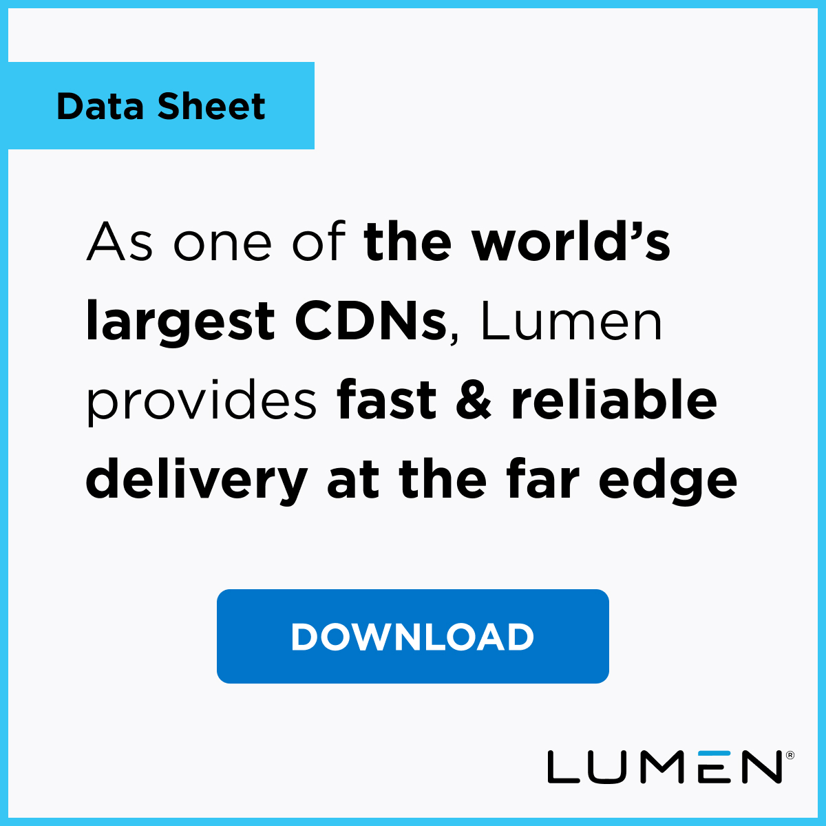 Deliver your critical video, media and software updates with the quality and dependability of a global #CDN. Read our data sheet to learn more about how Lumen can help you bring content to millions worldwide: bddy.me/3ATfA8t
#videodelivery #streamingmedia