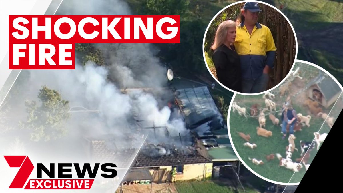 7NewsSydney's tweet photo. A husband and wife are counting their losses but also their blessings after fire swept through their home at Cobbitty yesterday. The house and their dog breeding business were destroyed, but dozens of their precious puppies were saved. https://t.co/wLQQ3eN3Mn #Cobbitty #7NEWS https://t.co/ROhmDctSnA