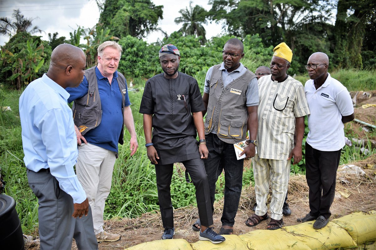 Solidaridad_wa's tweet photo. "With the support these farmers have received so far under the #ADPN, the Eriwe #fish farm village has the potential to significantly contribute to the reduction in the importation of fish, which costs the country 50 billion naira annually,” said @JeroenDouglas during his visit. https://t.co/K5rTrGG7P0