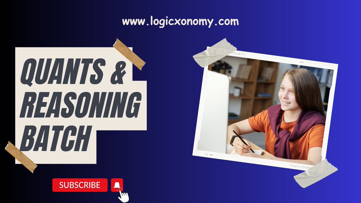 logicxonomy's tweet image. One-to-One Quants and Reasoning classes
youtu.be/KcgWPKtPIpY
Book Demo Class Now
#logicxonomy #Quants #Reasoning