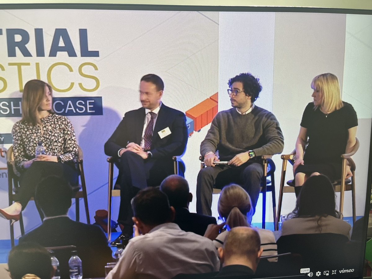 Got my #networking in yesterday at @IandLConference. Now watching online from the office. Great panel debate from Paul Hanley @BridgeInd_UK, Bonnie Minshull @SEGROplc Jeremy Achkar, Valor & Sally Duggleby @Prologis