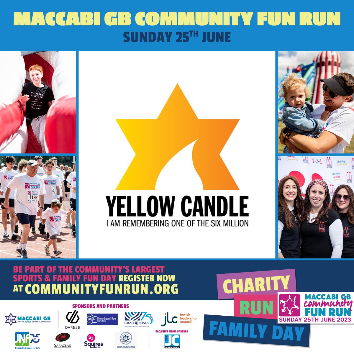 The Maccabi GB Community Fun Run is back and happening on Sunday 25th June 2023! Join us on the day and sign up to run for Yellow Candle now: register.enthuse.com/ps/event/Macca…
