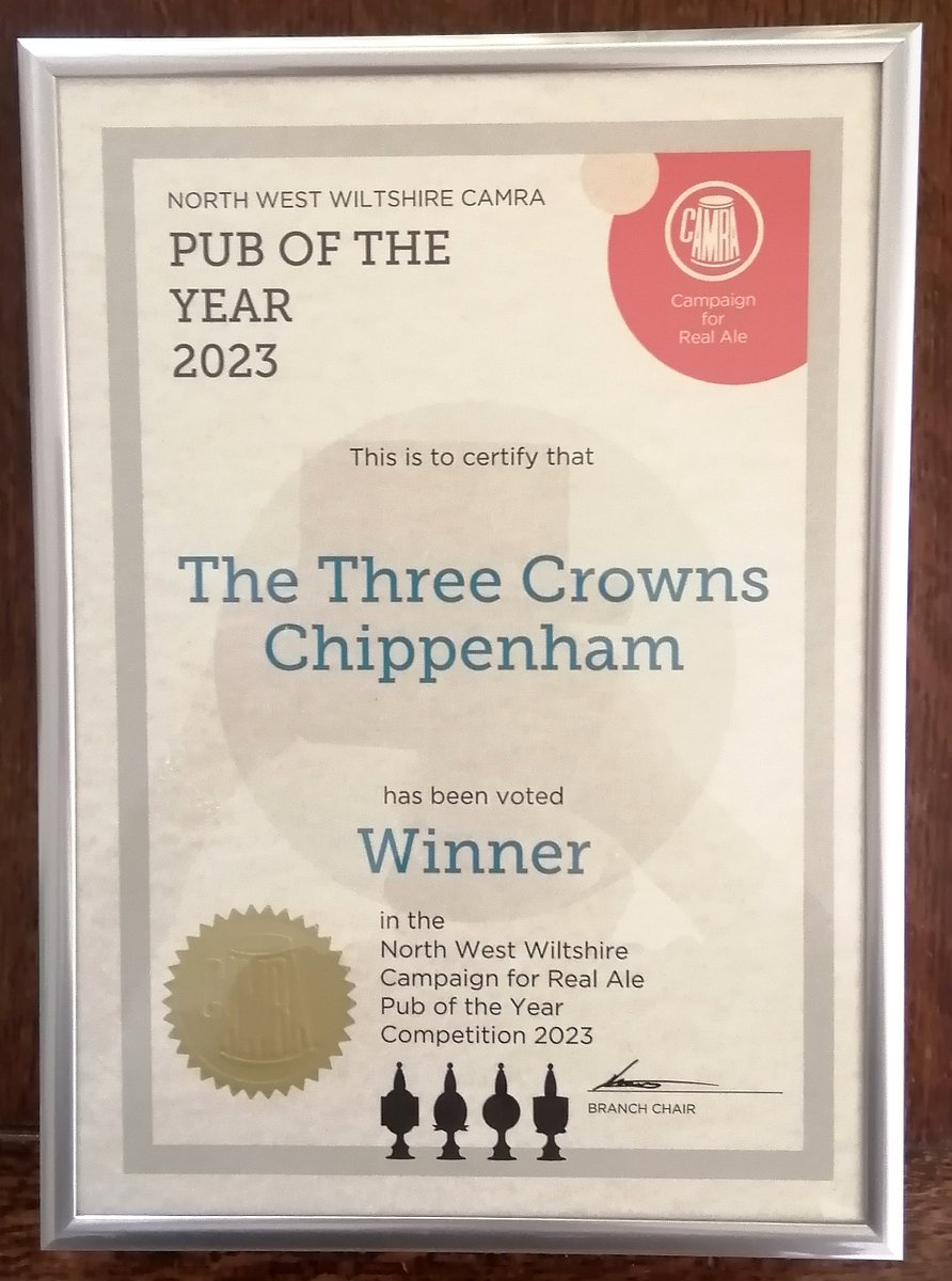 Drop in over the weekend for our latest Beer &amp; Cider Festival.  We have a delicious range of #ales, #cider &amp; more on in #Chippenham over the bank holiday.

You can see the full list &amp; tasting notes, to be finalised soon, on our festival page:  threecrownschippenham.co.uk/index.php/fest…