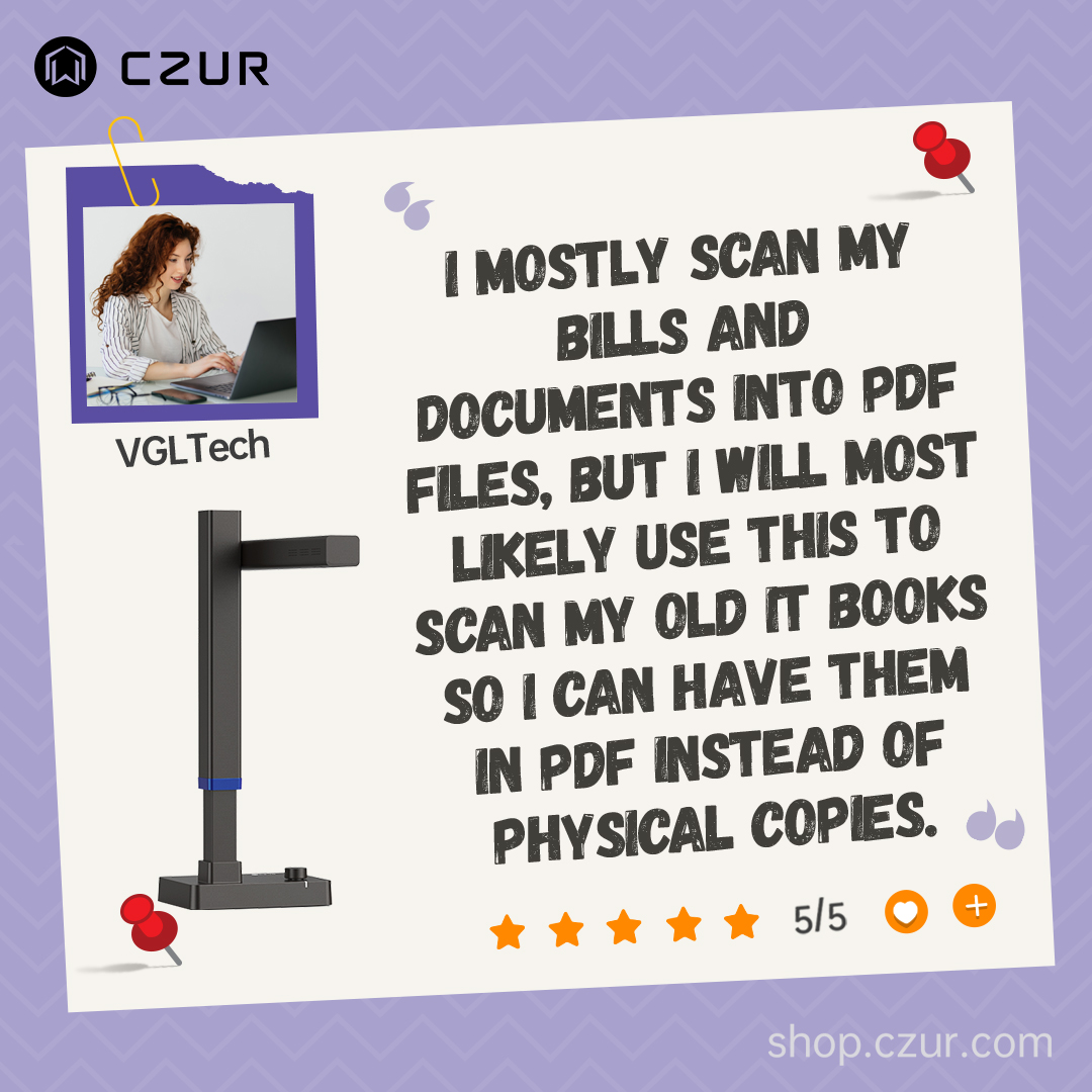 CZUROfficial's tweet image. Another happy CZUR user shared how they use our scanner to digitize bills, documents, and even old IT books! 📚🖥️ Thank you for choosing CZUR. #CZUR #Scanner #DocumentDigitization