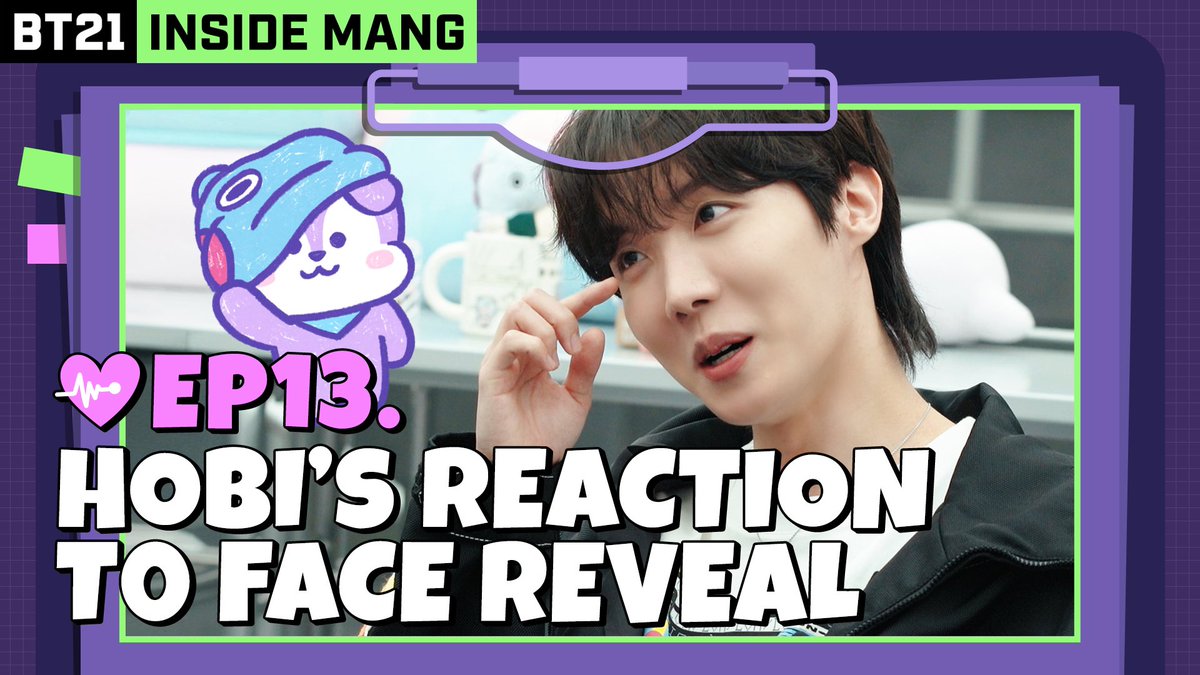 INSIDE MANG | EP. 13
Hobi's Reaction to Face Reveal

The very first moment to meet Mask-off MANG!
And Hobi's reaction was like? 🥹
> lin.ee/ajMoT77/hntj

#BT21 #MANG #jhope #INSIDEMANG #The_End #Last #Episode