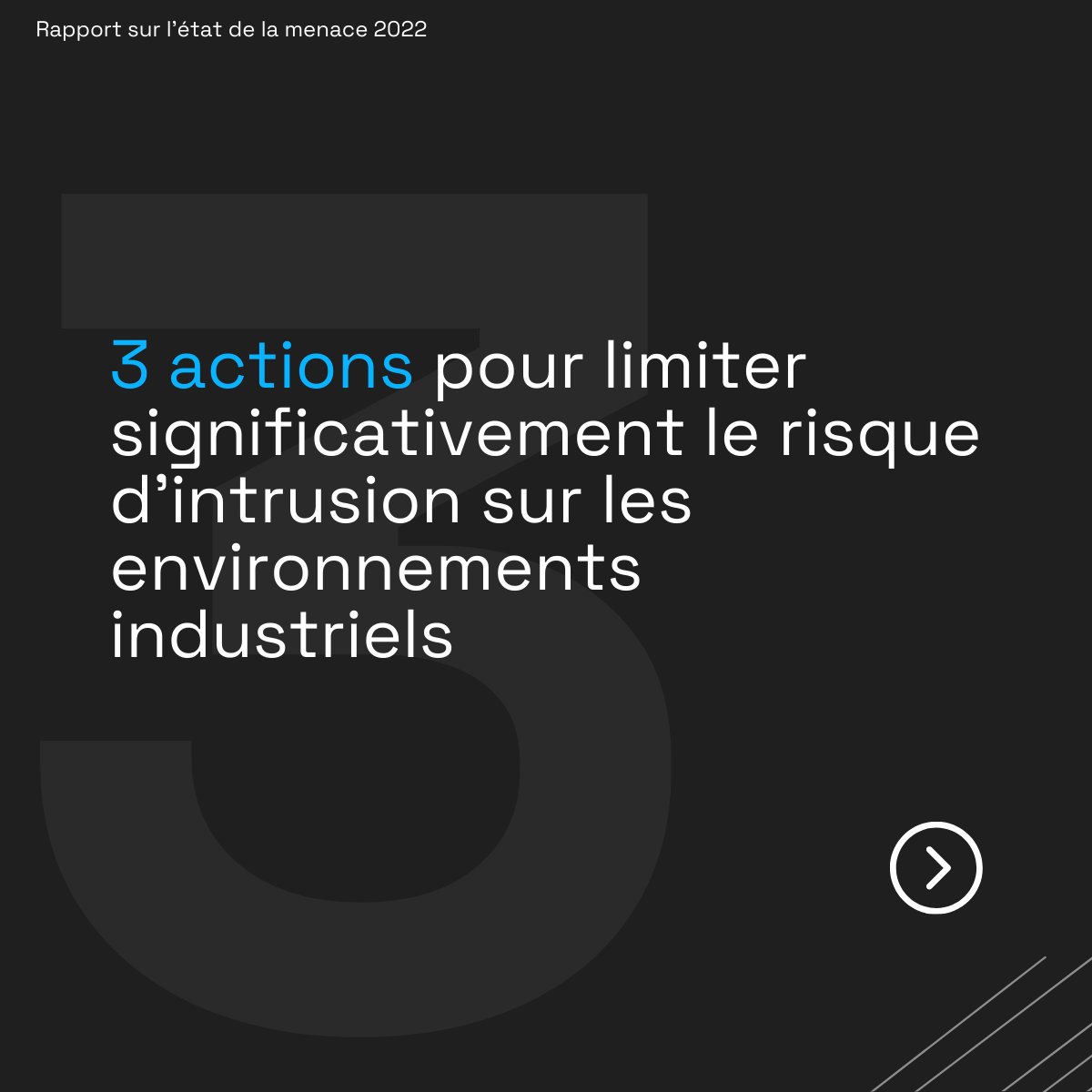 advens's tweet photo. 600. 

C’est le nombre de jours d’audits en environnement #industriel réalisés par nos équipes en 2022. Ci-dessous, 3 actions pour limiter le risque d’#intrusion sur les environnements industriels. 

Téléchargez le rapport complet sur la #menace  → https://t.co/4zXku7rpVY 
#CERT https://t.co/FNDT1JMZj6
