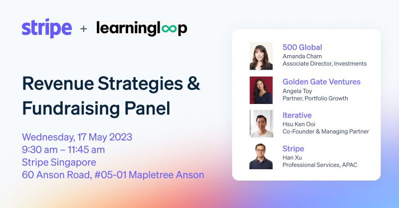 Golden Gate Ventures (@goldengatevc) on Twitter photo Revenue Strategies & VC Fundraising Panel with our own <a href="/Atoylet/">Angela Toy</a>, <a href="/500GlobalVC/">500 Global</a>, and <a href="/IterativeVC/">Iterative</a>, hosted by <a href="/stripe/">Stripe</a> & <a href="/learninglooporg/">Learning Loop</a>
Fundraising and revenue are top of mind for most founders this Q2 and Q3.
Register here -> lu.ma/fq3x0wnn Revenue Strategies & VC Fundraising Panel with our own <a href="/Atoylet/">Angela Toy</a>, <a href="/500GlobalVC/">500 Global</a>, and <a href="/IterativeVC/">Iterative</a>, hosted by <a href="/stripe/">Stripe</a> & <a href="/learninglooporg/">Learning Loop</a>
Fundraising and revenue are top of mind for most founders this Q2 and Q3.
Register here -> lu.ma/fq3x0wnn