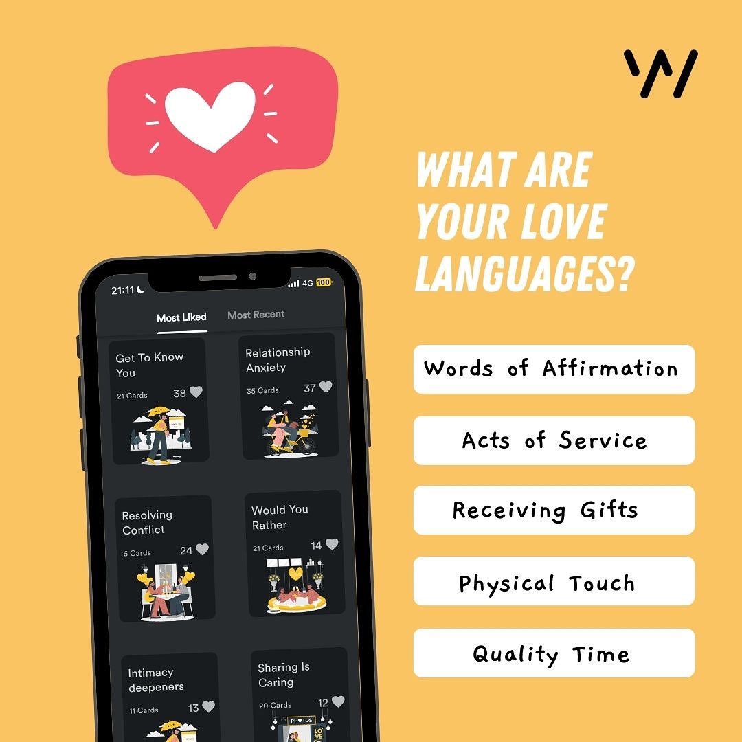4.4 billion people feel unloved.*

Relatable? Then you need to know your love languages…

👉 They represent how you express or desire love - helping you communicate your needs in a relationship. 

1. Words of affirmation 😘

Verbal expressions of love and appreciation (e.g....