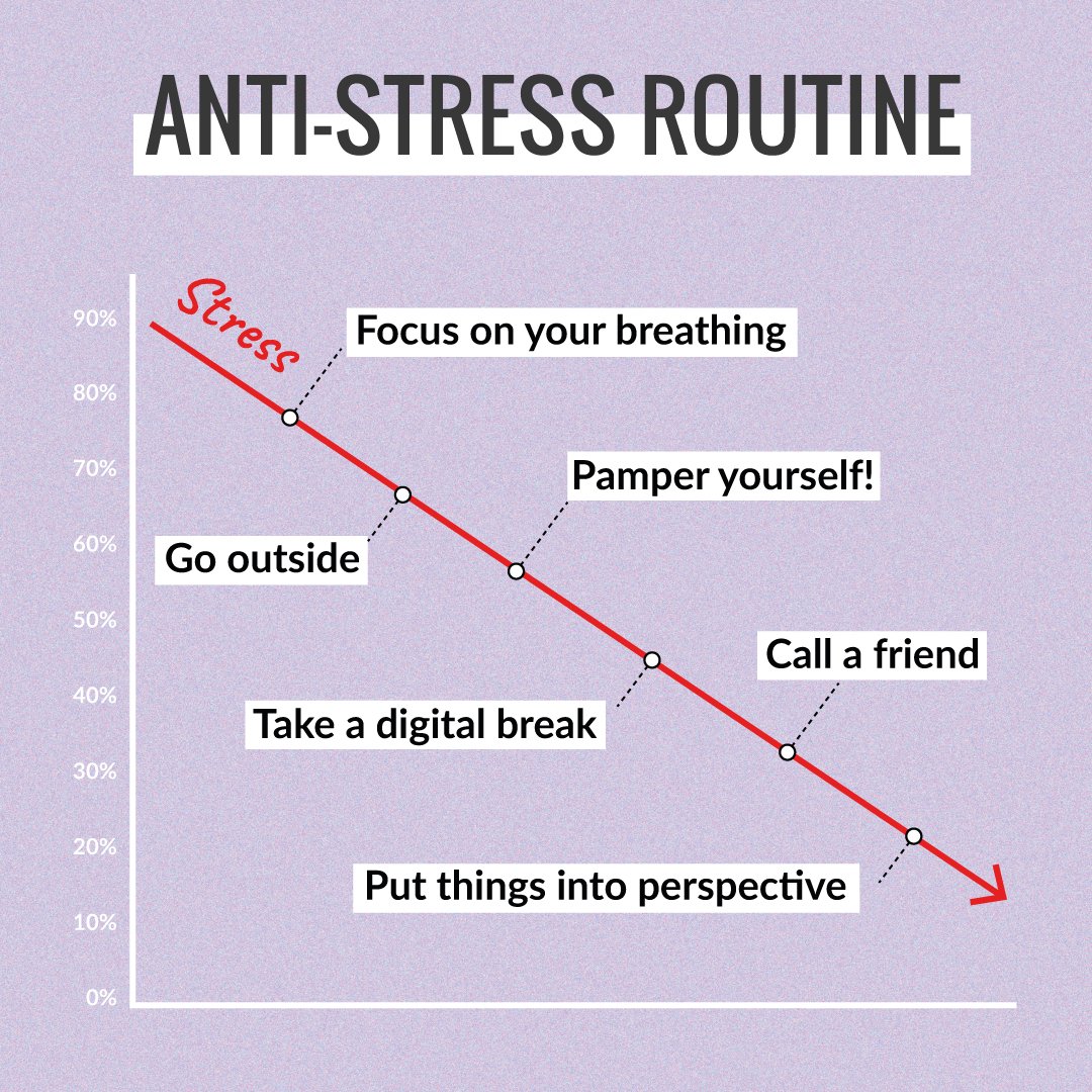 Feeling stressed? 😩 Here are 6 easy habits to deal with #stress ! 🙌

Focus on your #breath 🧘‍♀️
Go #outside 🚶🏻
Pamper yourself 🛀
Take a #break 🍀
Call up your BFF 🥰
Visualize the worst-case scenario and put it into perspective😱. 

Check out our post for more #tips🌟