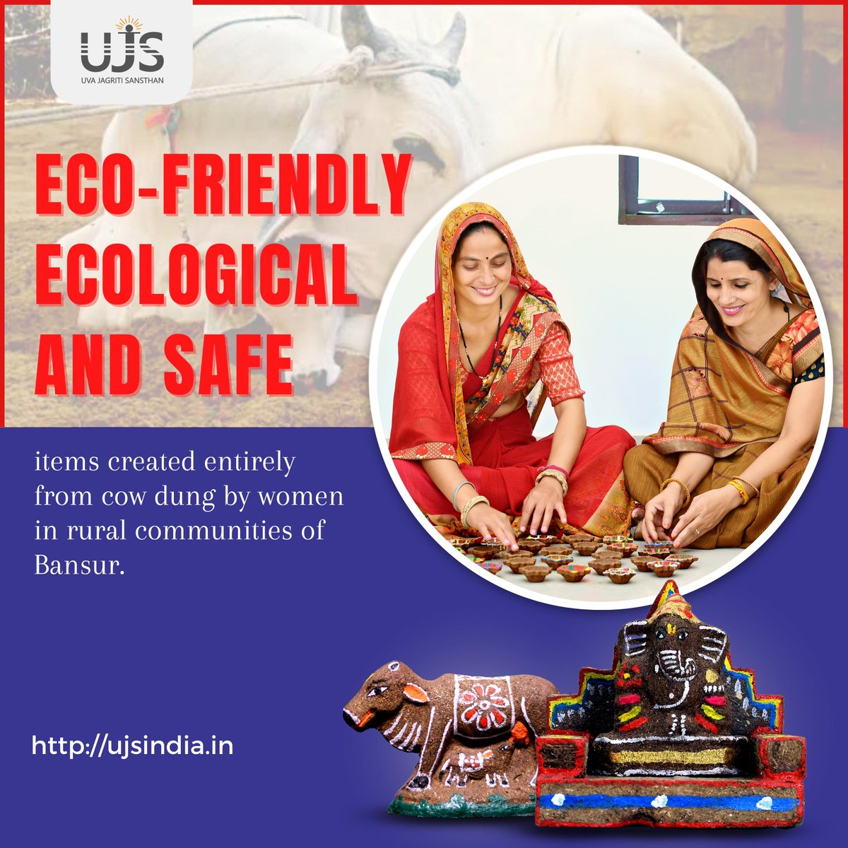 JagritiUva's tweet image. बानसूर के ग्रामीण समुदायों में महिलाओं द्वारा गाय के गोबर से पूरी तरह से बनाई गई पर्यावरण के अनुकूल, पारिस्थितिक और सुरक्षित वस्तुएं|
.
To join in such initiatives with UJS, please contact us on
PHONE: 099504 14310
VISIT: ujsindia.in
.
.
#UJS #exploremore