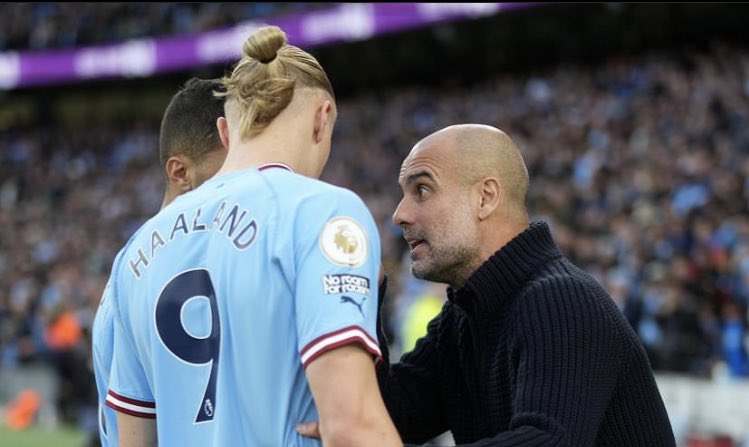 FRBlueMoon's tweet photo. 🚨 Erling Haaland : 

"C'est un plaisir, j'aime tellement jouer sous Pep [Guardiola], je suis vraiment content de l'avoir comme entraîneur !" https://t.co/8UxBE2QHGM