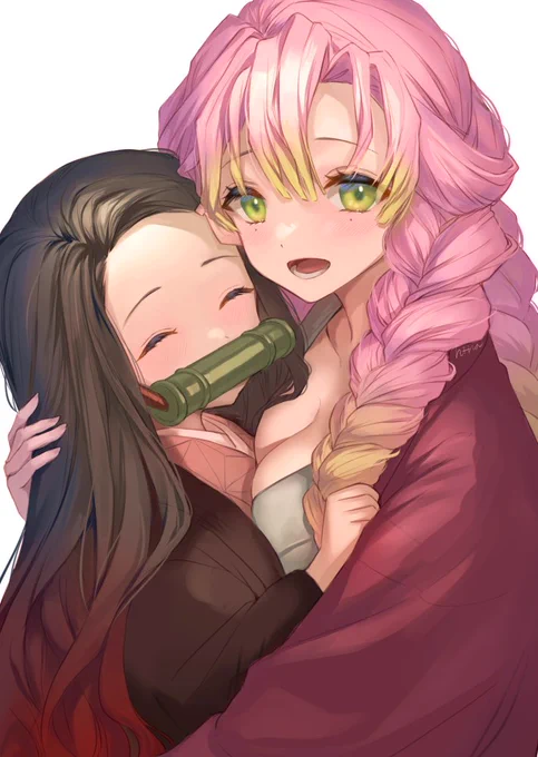 蜜璃ちゃんと禰󠄀豆子ちゃん アニメ可愛すぎた〜