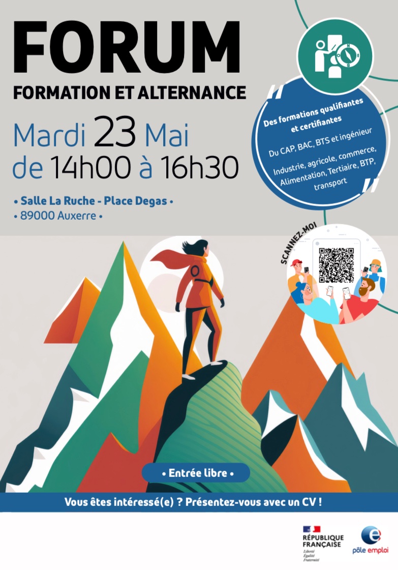 📆 Candidats à l’alternance, nous vous donnons rdv le 23 mai salle La Ruche à Auxerre dès 14h00