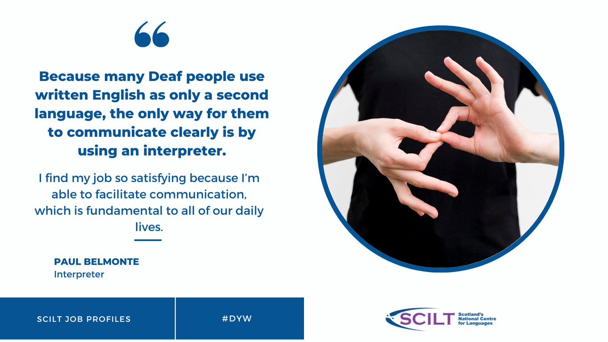 scottishcilt's tweet image. This week is Deaf Awareness Week. Paul Belmonte tells us how rewarding and satisfying his job is. Read Paul's profile and hear his video interview about his role as a BSL interpreter. loom.ly/9kKlo3M #deafawareness #BSL