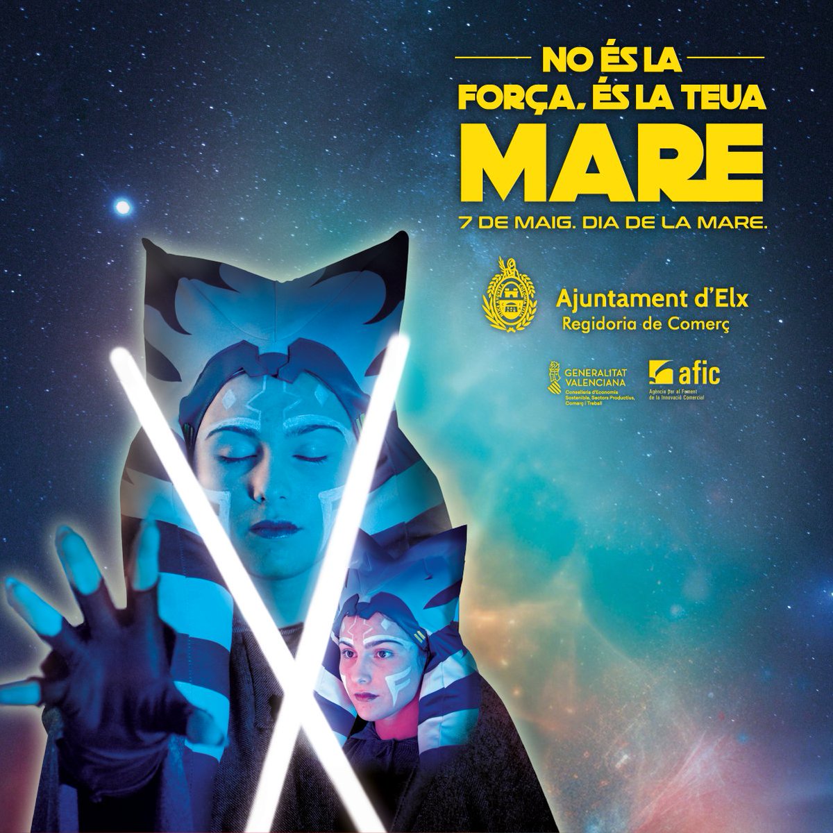 Ella es rebel·laria contra un Imperi per tu. Ha estat al teu costat durant tota la vida, tant als bons moments com, sobretot, als roïns.Has pensat ja com agrair-ho al seu dia?

No és la Força, és la teua mare
#DiadelaMare #DiadelaMadre
#maythe4thbewithyou #MayThe4th #ELX #elche