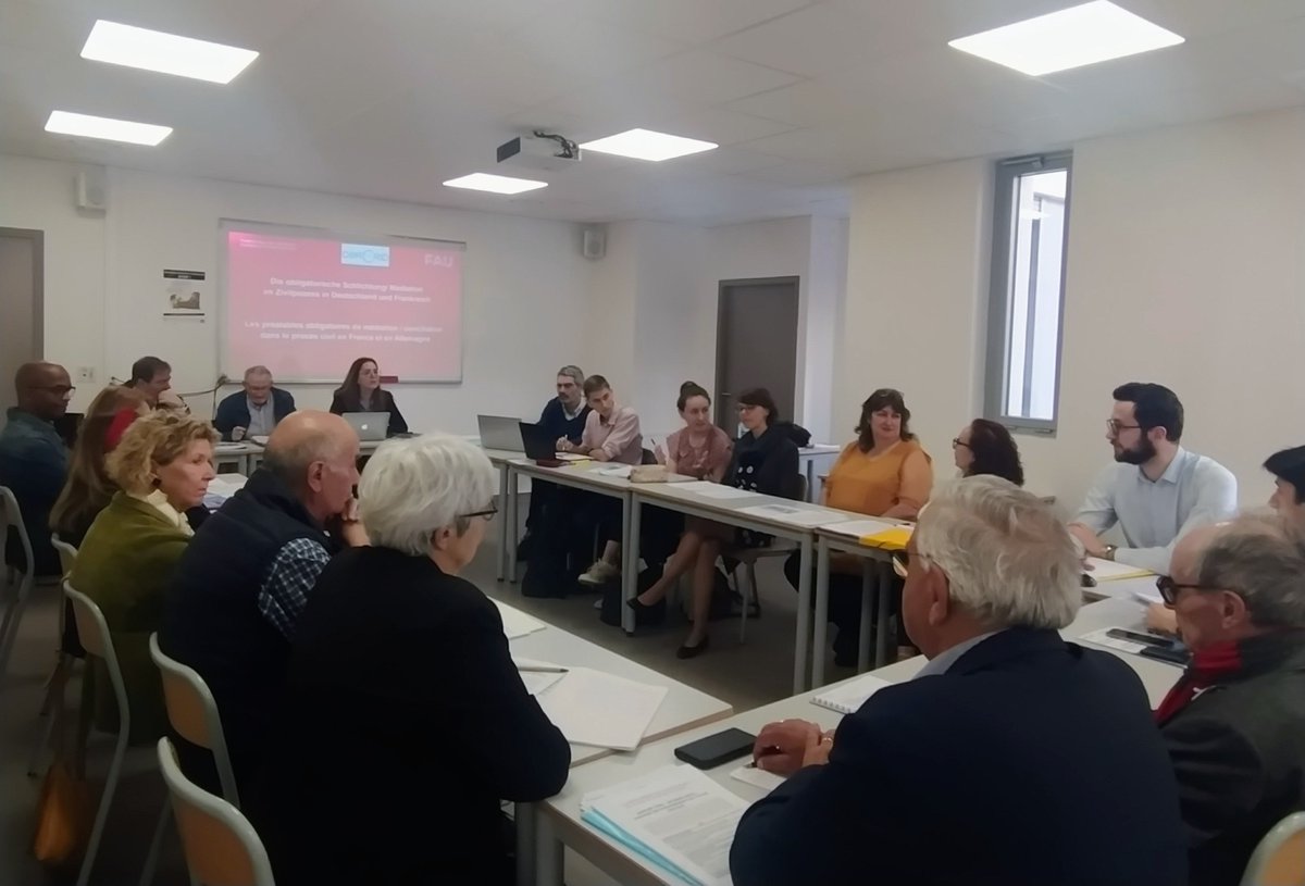 CERCRID UMR 5137 (@cercrid_umr5137) on Twitter photo Séminaire de recherche franco-allemand organisé aujourd'hui et demain par le <a href="/CERCRID_UMR5137/">CERCRID UMR 5137</a> à l'<a href="/Univ_St_Etienne/">Université Jean Monnet Saint-Étienne</a> sur "Les préalables obligatoires de médiation/conciliation dans le procès civil en France et en Allemagne", en partenariat avec l'Université d'Erlangen (Allemagne) Séminaire de recherche franco-allemand organisé aujourd'hui et demain par le <a href="/CERCRID_UMR5137/">CERCRID UMR 5137</a> à l'<a href="/Univ_St_Etienne/">Université Jean Monnet Saint-Étienne</a> sur "Les préalables obligatoires de médiation/conciliation dans le procès civil en France et en Allemagne", en partenariat avec l'Université d'Erlangen (Allemagne)