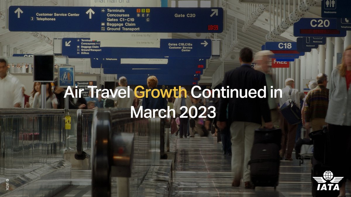 IATA's tweet photo. The 1st quarter of 2023 ended on a 💪 note for ✈️ travel demand 👏 👏 

✔️ Domestic markets have been near their pre-pandemic levels for months
✔️ For international travel, both demand &amp; efficiency increased in March 2023

March data available ➡️ https://t.co/WOWbh6mI9x https://t.co/zmUT7x0OZ3