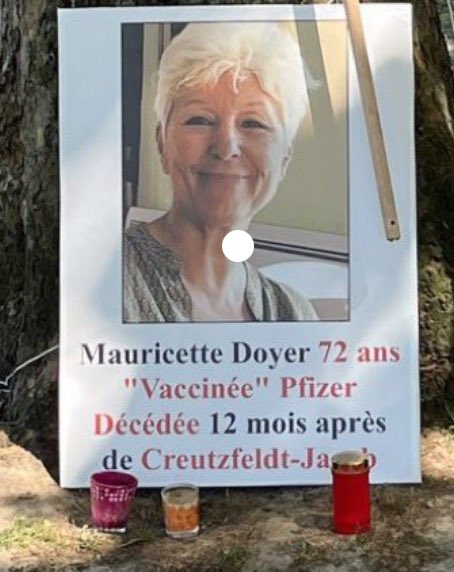 une pensée aujourd’hui @Marc_Doyer @FauvelDoyer pour Mauricette #Mauricette1andeja . A toutes les victimes de l’injection Covid, et surtout leur famille pour qui, il n’y aura jamais d’oubli.