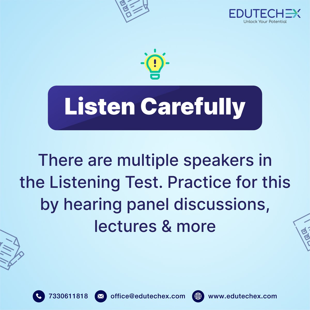 EduTechEx1's tweet image. The IELTS is the number one English language test for academic purposes, recognised by over 11,000 institutions globally🌍

Here, our experts share exclusive tips on how to nail the IELTS

Visit edutechex.com to know more

#EdutechExGlobal #EdutechEx #Ielts #EnglishTest