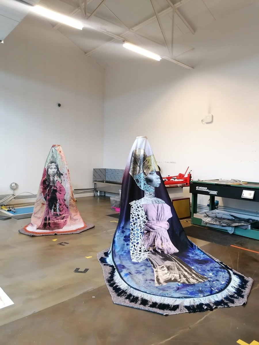 ADIAF_O's tweet photo. Visit to Raphaël Barontini studio as part of our #CollectorsProgram. The members benefited from a tour of the studio and sneak peeks of his latest work and research. He will be in residence at the @villa_albertine in New Orleans from february to april 2024. https://t.co/HYEzfDTeCs