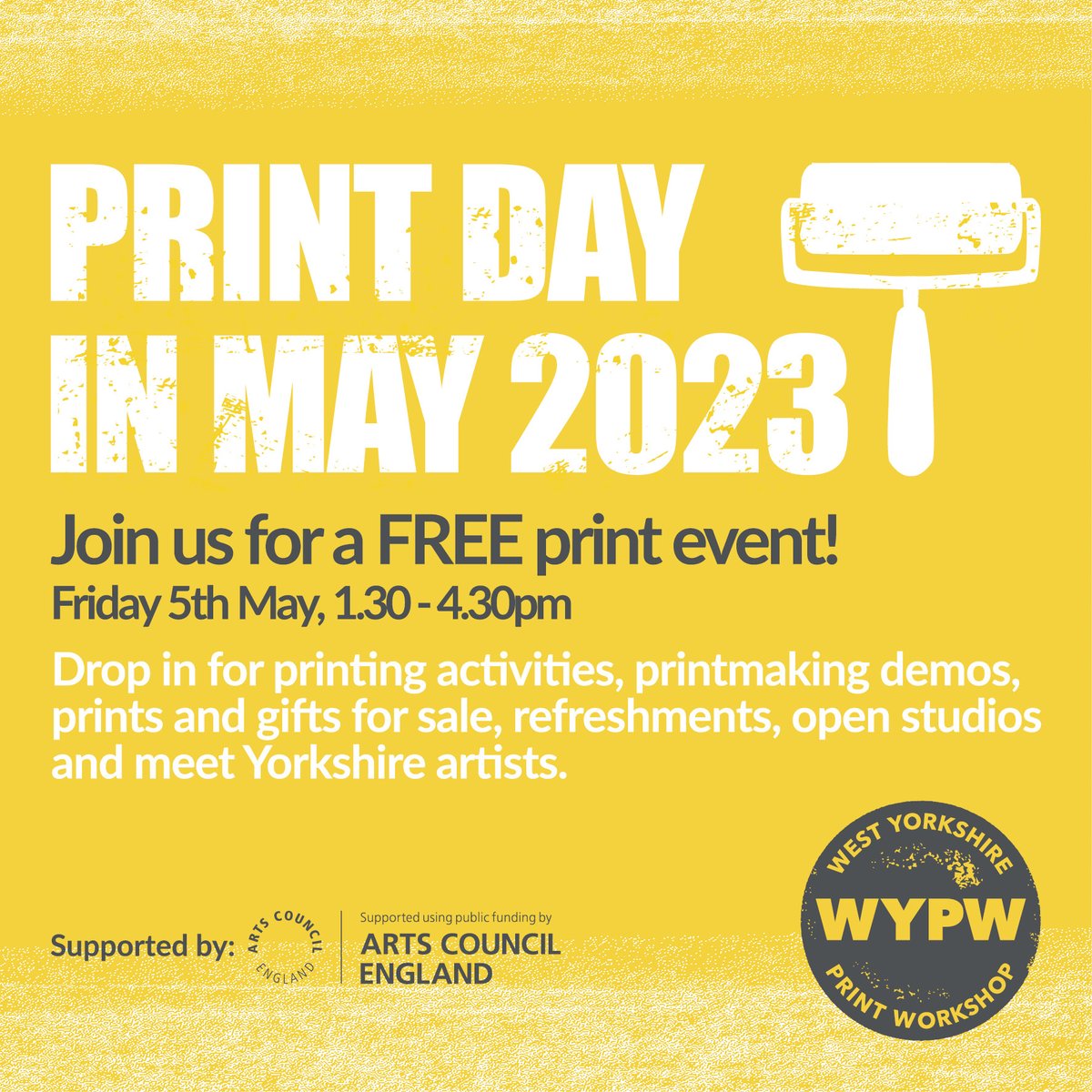Join us tomorrow at our workshop in Mirfield for #PrintDayinMay, a fun packed afternoon of inky goodness!

1.30pm - 4.30pm

Drop in for printing activities, printmaking demos, prints and gifts for sale, refreshments, open studios and meet Yorkshire artists.