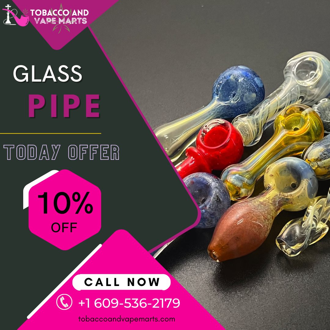 Today's offer: Get 10% off on our premium glass pipes at Tobacco & Vape Marts! Crafted from high-quality materials, our pipes offer a superior smoking experience Call Now: +1 6095362179
Website: tobaccoandvapemarts.com/glass-pipe/
Google My Business:g.page/r/CXLodR-RdLAj…
#glasspipes #cigar