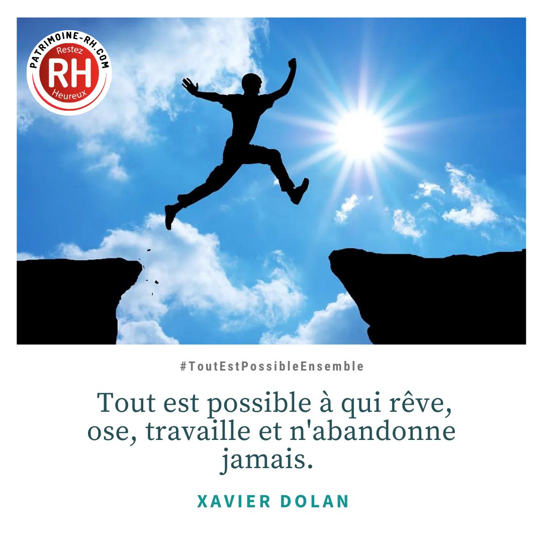 PatrimoineRH's tweet photo. “Tout est possible à qui rêve, ose, travaille et n’abandonne jamais.”
Xavier Dolan.
Tout le monde a déjà entendu au moins une fois cette phrase. 💡
#citation #entreprendre #projet #professionnel #rh https://t.co/ML198a57Jq